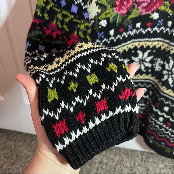 Heirloom Collectibles Vintage Pullover Sweater Christmas Snowflake And Floral L - Picture 3 of 13